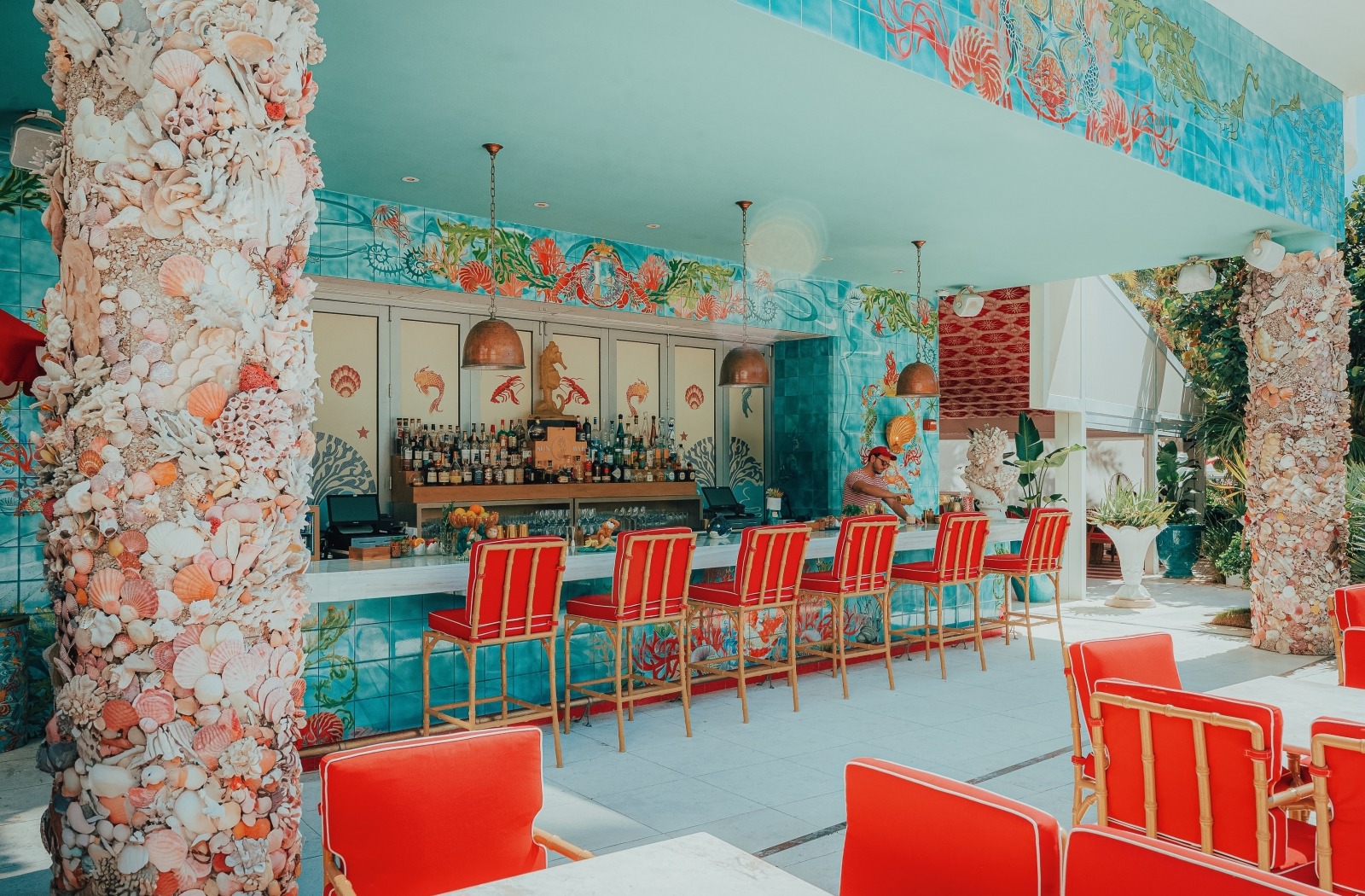 outdoor bar at Faena Hotel Miami Beach