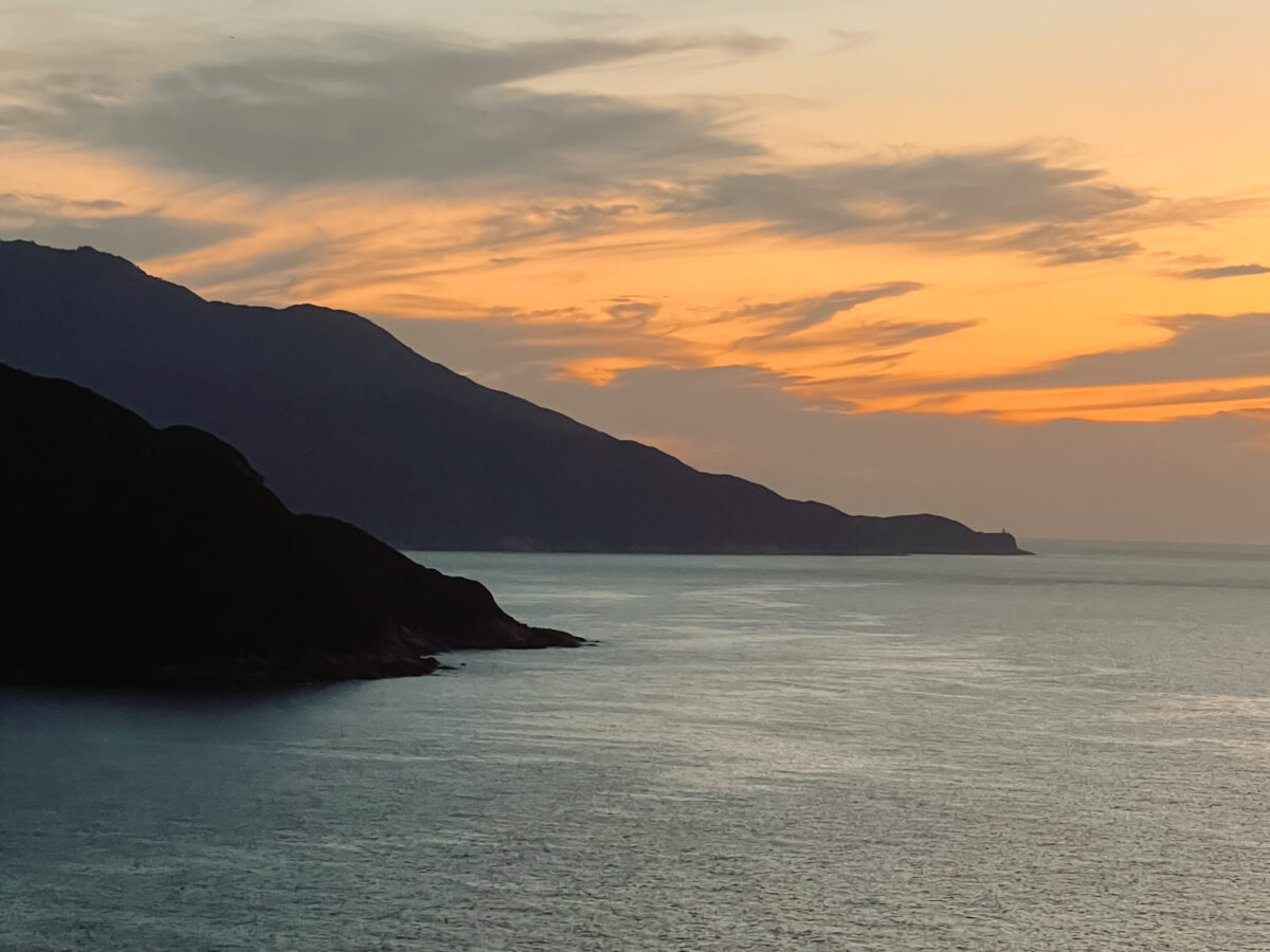 Sunset on coast Yakushima