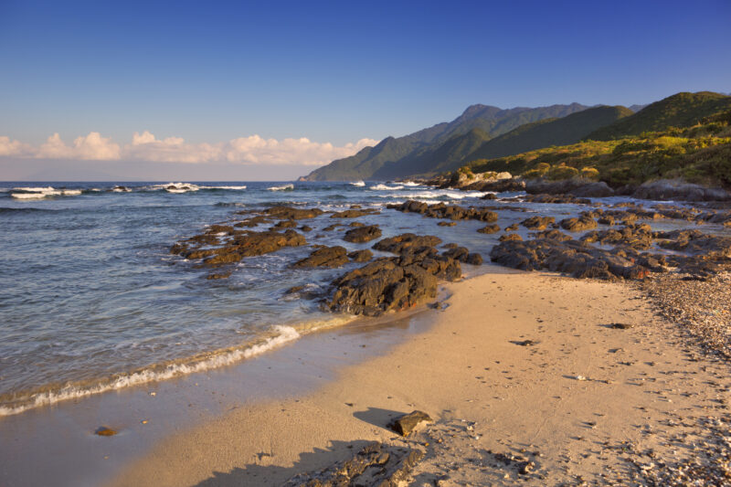Subtropical beach on Yakushima Island, Japan