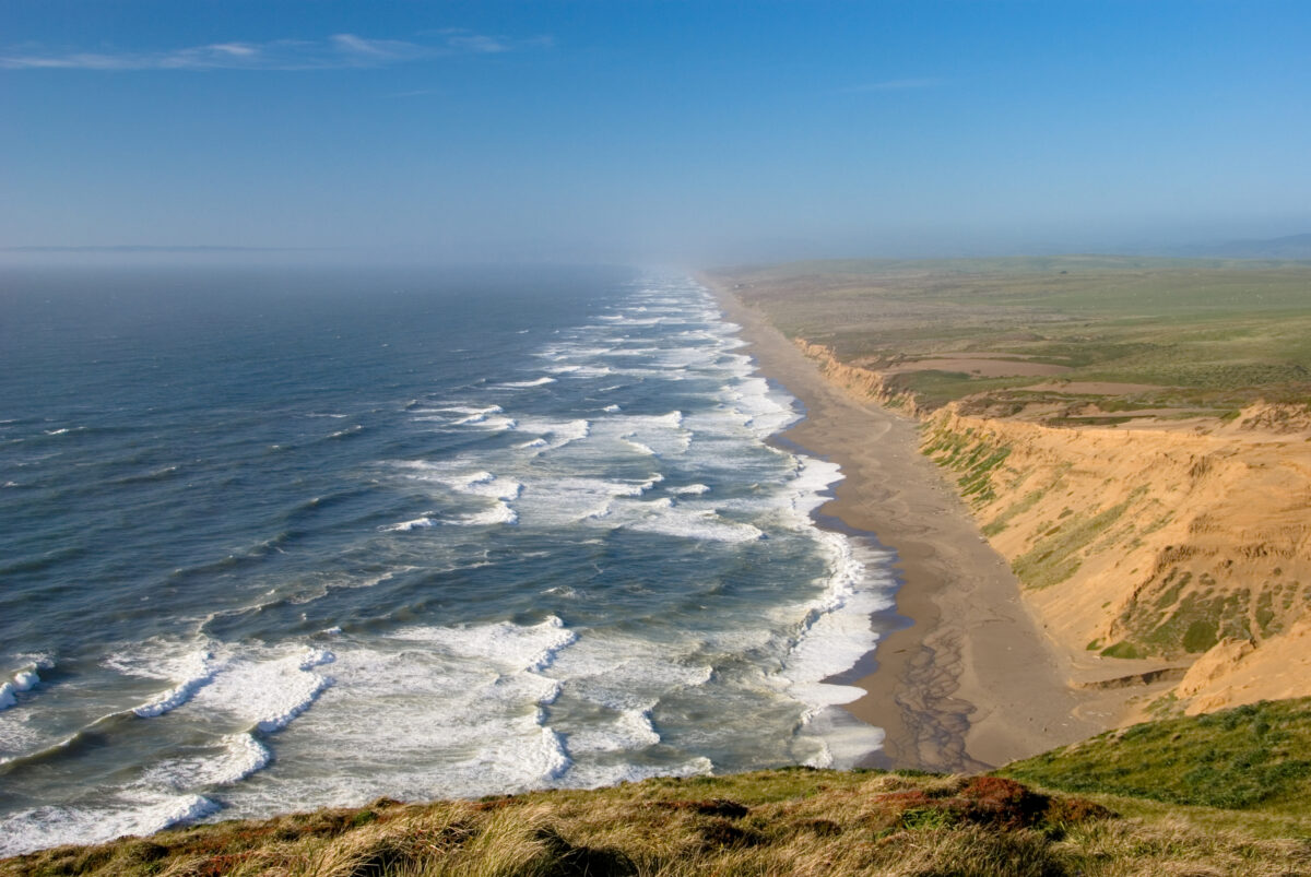 Point Reyes Shore, California. Waves crashing at the Point Reyes National seashore in California.
