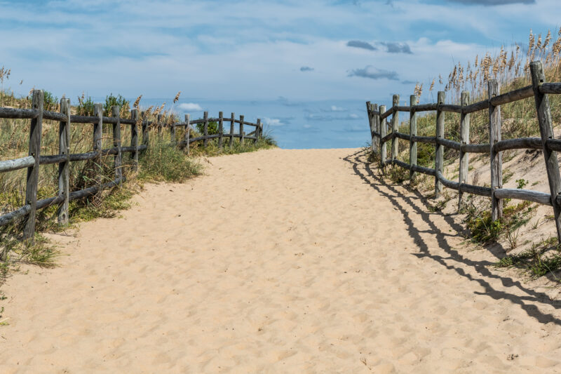 Empty Beach Pathway at Sandbridge. Empty pathway to the beach at Sandbridge beach in Virginia Beach, Virginia
