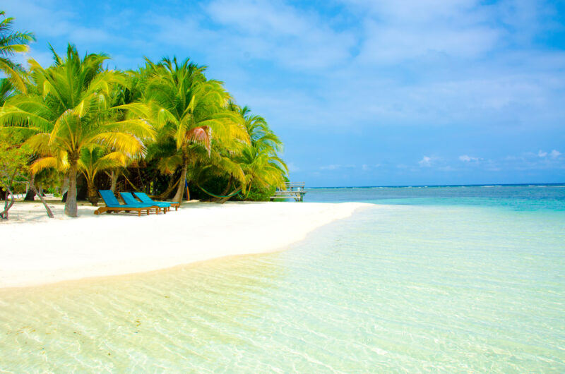 South Water Caye in Belize - small caribbean paradise island with tropical beach for vacation and relaxing