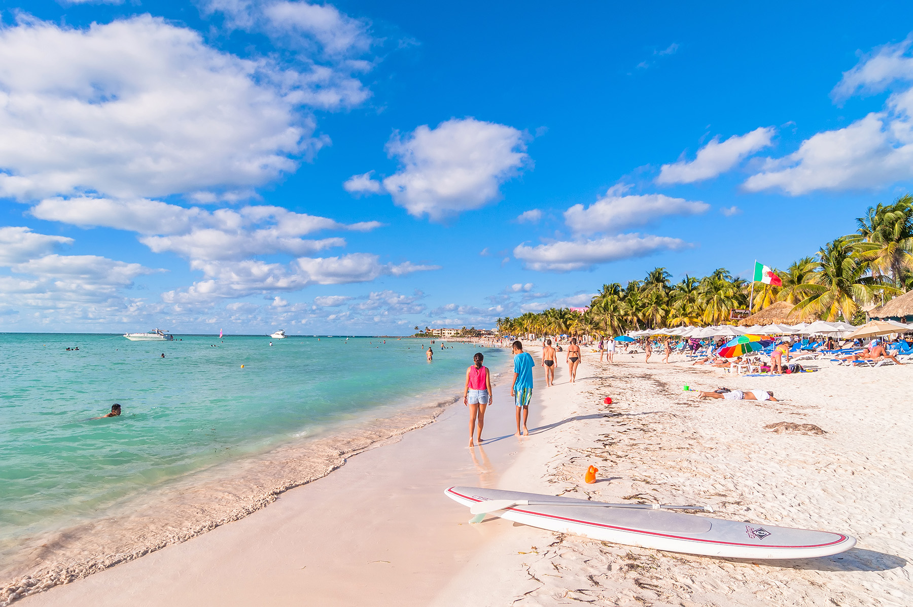 The white sand beaches of Playa Norte, Isla Mujeres